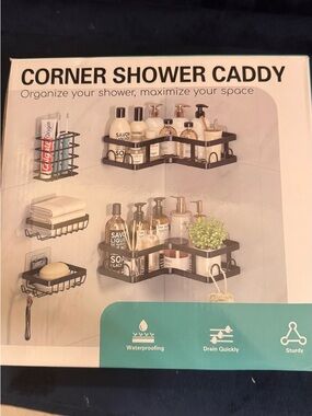 Corner Shower Caddy Organizer - Black